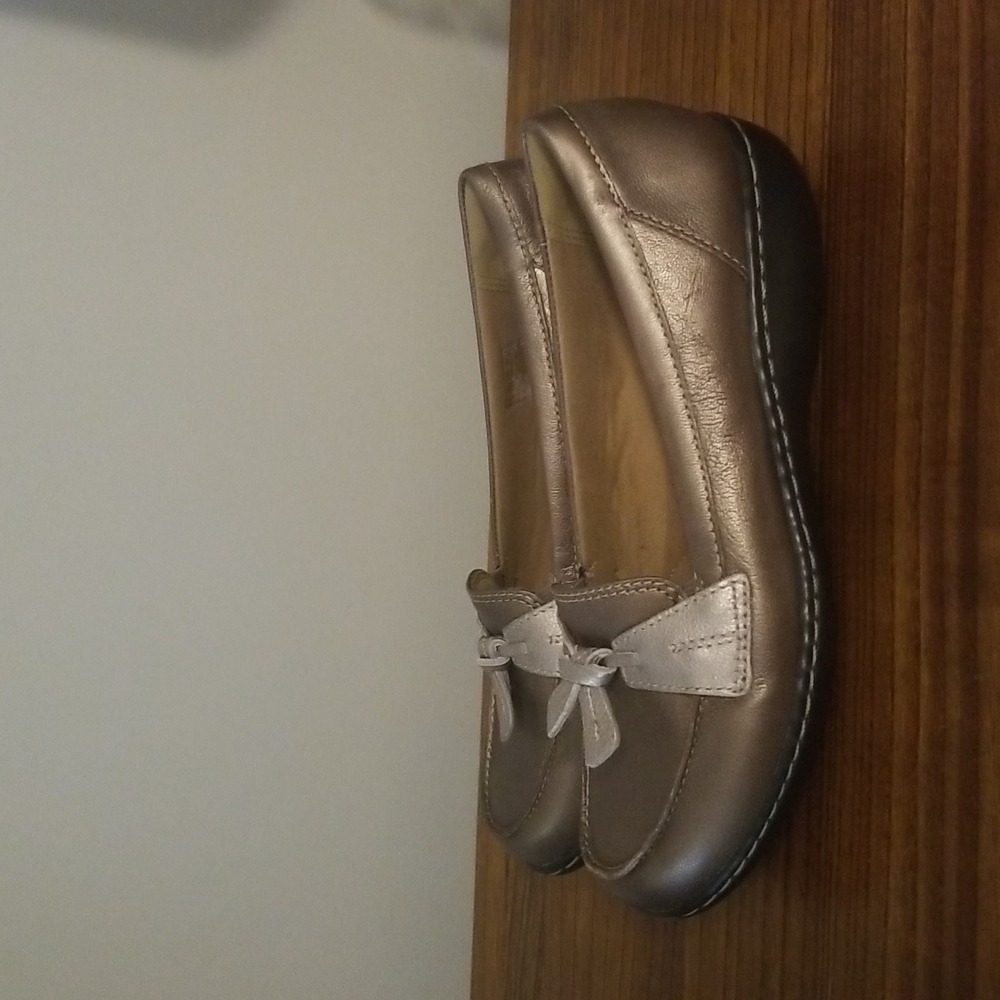 Clarks Metallic Bronze Loafers